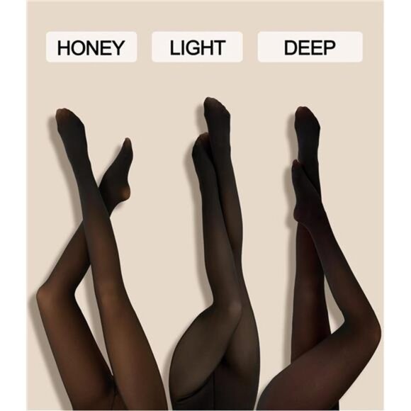 Fleece Lined Tights Sheer Women Thermal Tights Fake Faux Translucent Warm - Picture 10 of 10